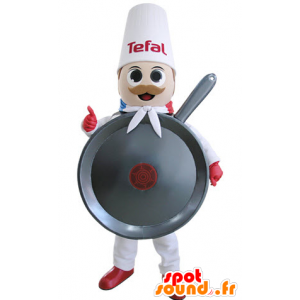 Mascot gigantische pan, chef-kok - MASFR031491 - mascottes objecten