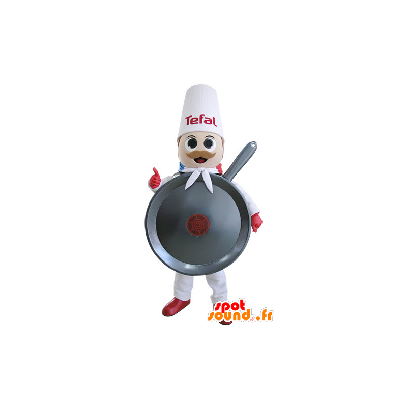 Mascot giant pan, chef - MASFR031491 - Mascots of objects