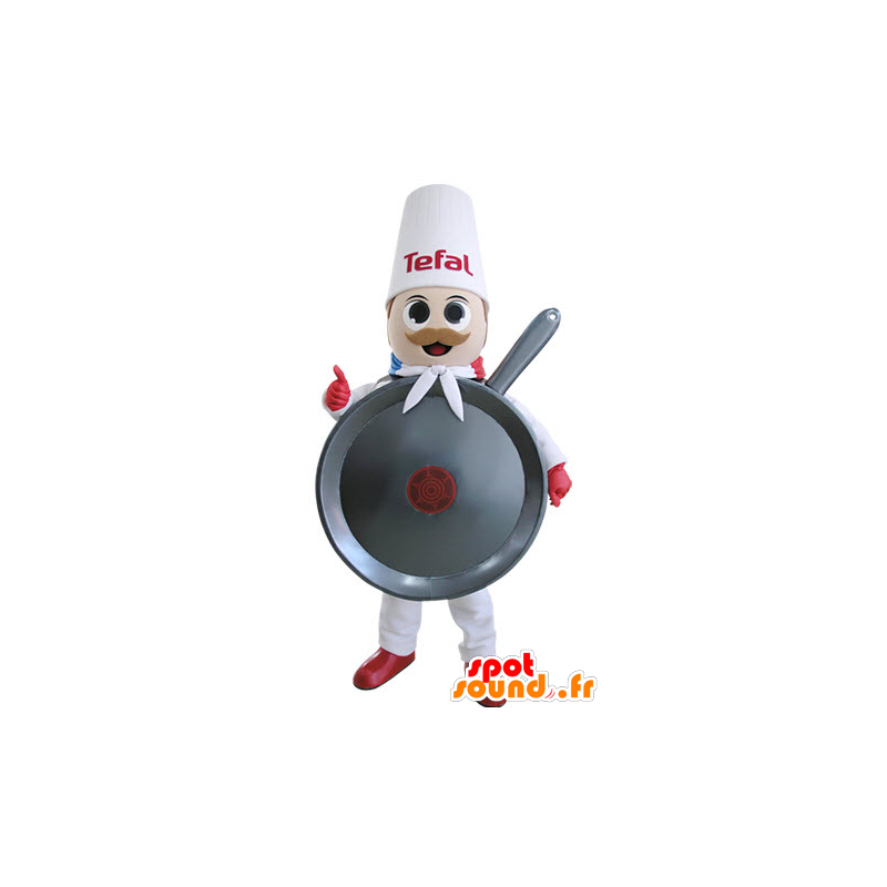 Mascot gigantische pan, chef-kok - MASFR031491 - mascottes objecten