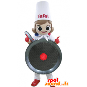 Mascot gigantische pan, chef-kok - MASFR031492 - mascottes objecten