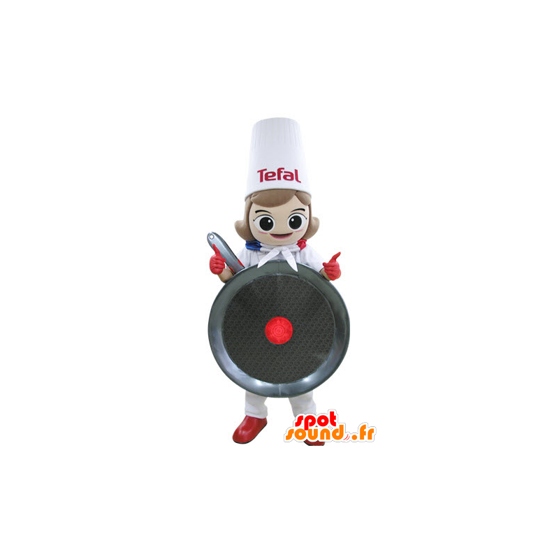 Mascot gigantische pan, chef-kok - MASFR031492 - mascottes objecten