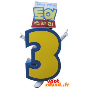 Μασκότ Toy Story 3. Αριθμός 3 γίγαντα - MASFR031493 - Toy Story μασκότ
