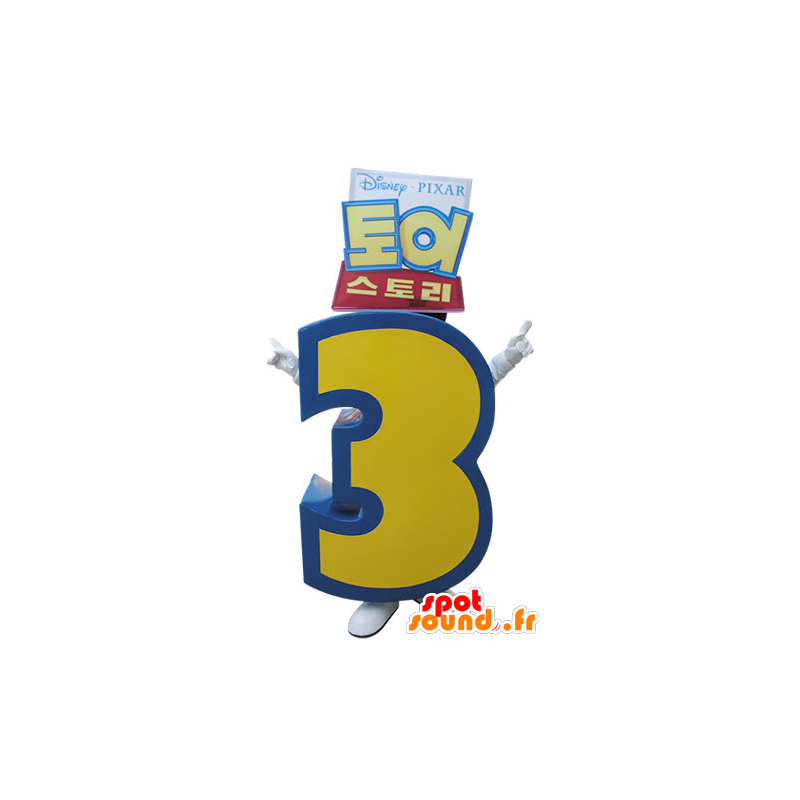 La mascota de Toy Story 3. Número 3 gigante - MASFR031493 - Mascotas Toy Story