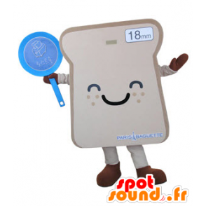 Slice of bread mascot giant sandwich and smiling - MASFR031497 - Food mascot