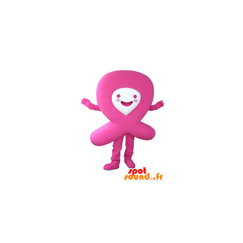 Pink ribbon mascot. Red Ribbon AIDS - MASFR031499 - Mascots of objects