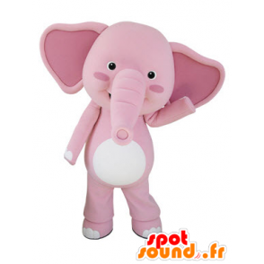 Mascota de color rosa y el elefante blanco, gigante - MASFR031500 - Mascotas de elefante