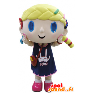 Mascot blond meisje met blauwe ogen - MASFR031506 - Mascottes Boys and Girls