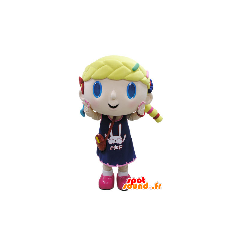 Mascot blond girl with blue eyes - MASFR031506 - Mascots boys and girls