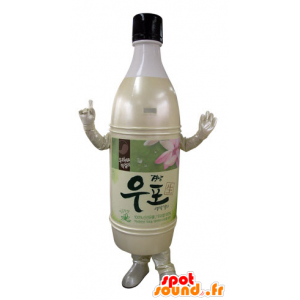 Mascote garrafa de plástico bege, amarelo e rosa - MASFR031513 - Garrafas mascotes