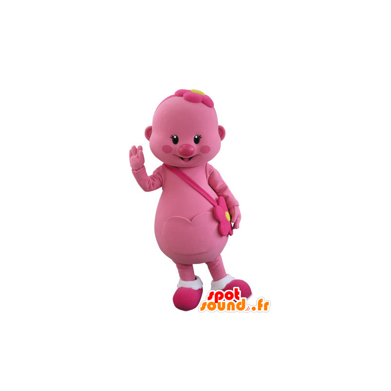 Hombre de color rosa mascota con una flor en su cabeza - MASFR031515 - Mascotas humanas