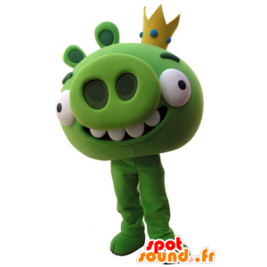 Mascotte Angry Birds. groen varken mascotte - MASFR031516 - Pig Mascottes