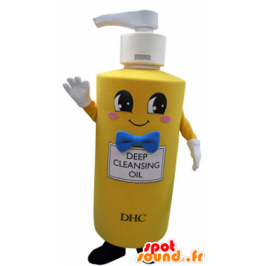 Yellow bottle mascot soap. Soap mascot - MASFR031521 - Mascots of objects