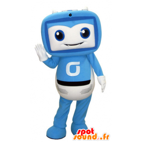 TV Mascot, widescreen, azul e branco - MASFR031522 - objetos mascotes