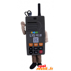 Mascot walkie-talkie, grå telefon, jätte - Spotsound maskot