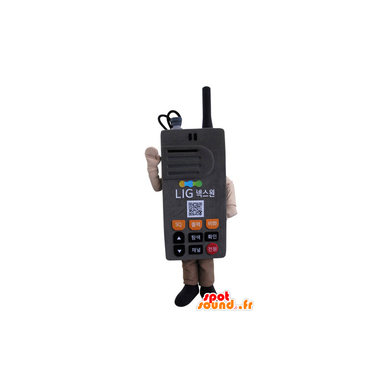 Mascot walkie-talkie, grå telefon, kæmpe - Spotsound maskot