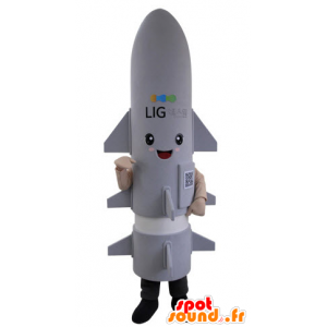 Missile mascot, gray rocket giant - MASFR031525 - Mascots of objects