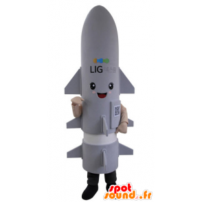 Missile mascotte, razzo grigio gigante - MASFR031525 - Mascotte di oggetti