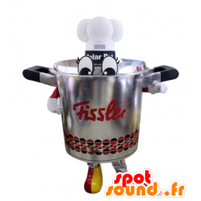 Mascot verbinding champagne, reuze inoxkleurige cuiseuse - MASFR031531 - mascottes objecten