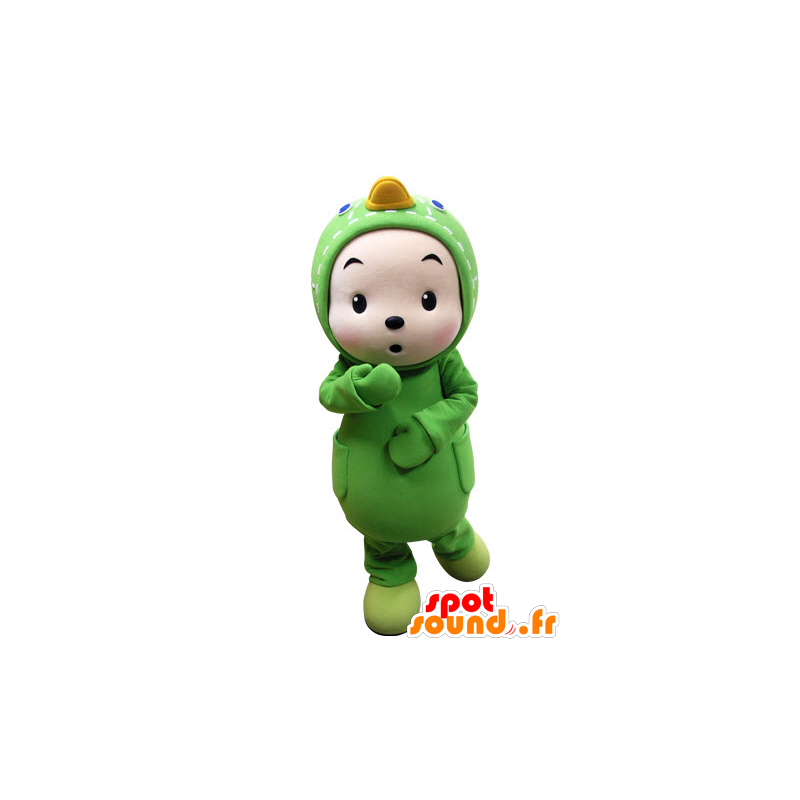 Crianças vestidas nos mascote pato verde - MASFR031536 - patos mascote