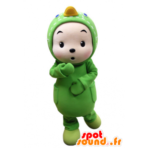 Los niños vestidos de mascota pato verde - MASFR031536 - Mascota de los patos