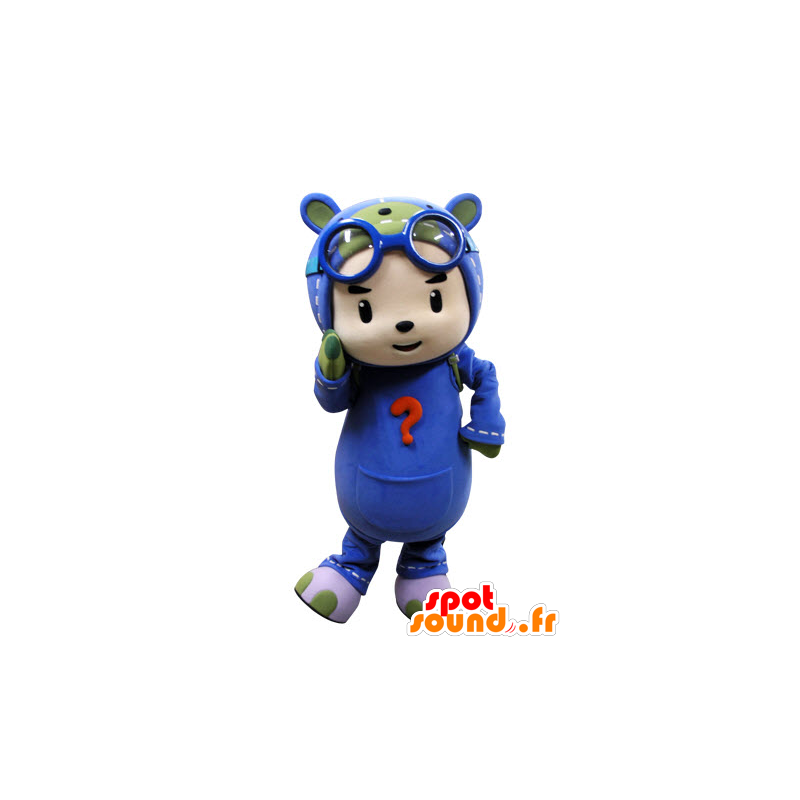 Mascot criança vestida como um pára-quedista. piloto Mascot - MASFR031537 - mascotes criança