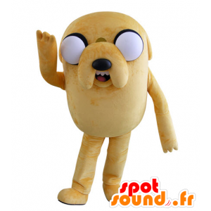 Stor gul hundemaskot ser grim ud med store øjne - Spotsound
