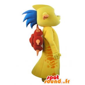 Mascote monstro amarelo e laranja com orelhas pontudas - MASFR031540 - mascotes monstros