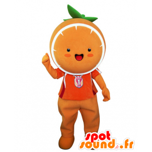 Mascotte d'orange géante. Mascotte de mandarine - MASFR031543 - Mascotte de fruits