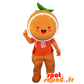 Mascotte d'orange géante. Mascotte de mandarine - MASFR031543 - Mascotte de fruits