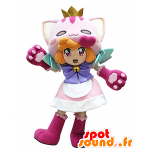 Mascot rossa ragazza travestita in Chat - MASFR031544 - Mascotte gatto