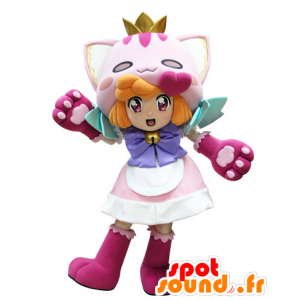 Mascot naamioitu punapää tyttö chat - MASFR031544 - kissa Maskotteja