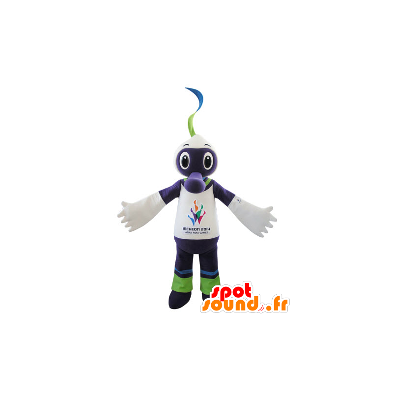 Violet schepsel mascotte, wit en groen - MASFR031545 - mascottes monsters