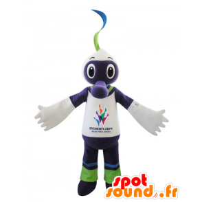 Mascotte de créature violette, blanche et verte - MASFR031545 - Mascottes de monstres