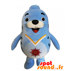 Mascot blauwe zee leeuw, mollig en grappige seal - MASFR031547 - mascottes Seal
