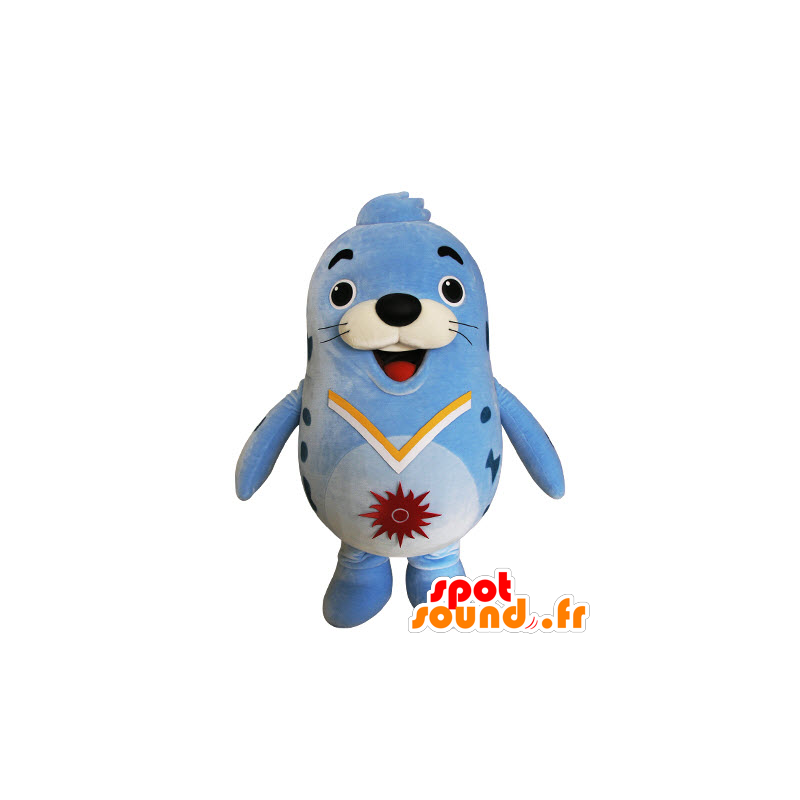 Mascot blauwe zee leeuw, mollig en grappige seal - MASFR031547 - mascottes Seal