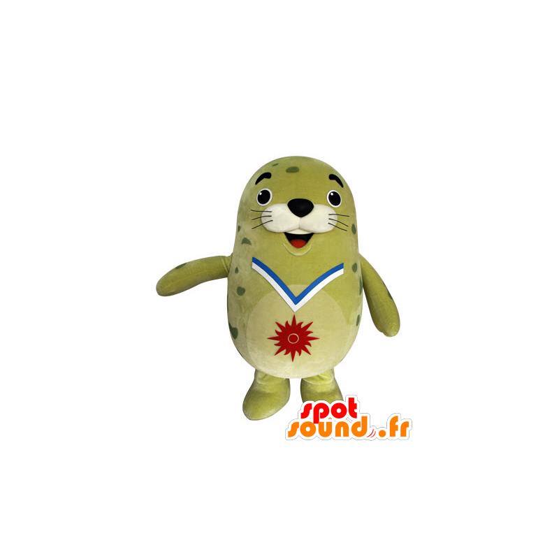 Mascot green sea lion, plump and funny seal - MASFR031548 - Mascots seal