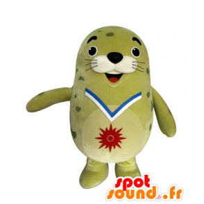 Mascot green sea lion, plump and funny seal - MASFR031548 - Mascots seal