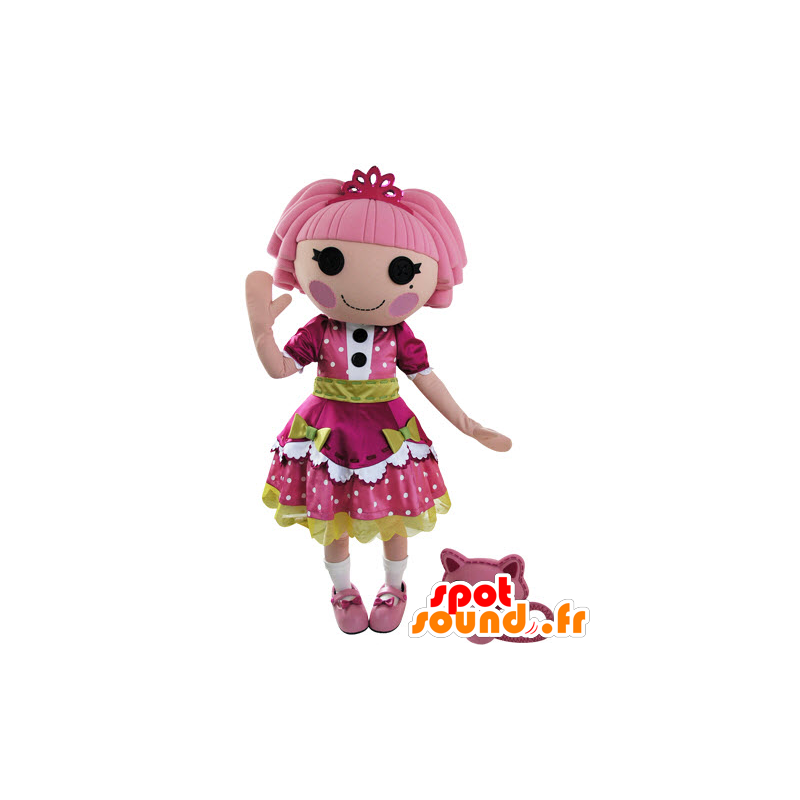 Vestido de la mascota de la muñeca de un hermoso vestido rosa y verde - MASFR031550 - Mascotas sin clasificar