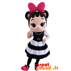 Meisje mascotte, zeer elegant muis met een mooie jurk - MASFR031552 - Mouse Mascot