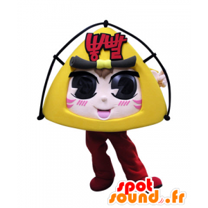 Giant samurai head mascot. cake appetizer mascot - MASFR031554 - Mascots of pastry