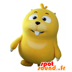 Mascot Mole geel, mollig en schattig. Marmot mascotte - MASFR031556 - Forest Animals