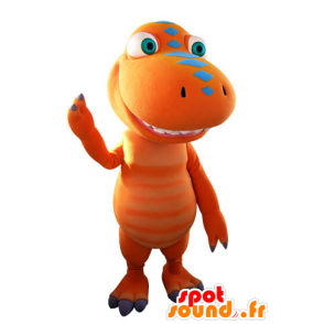 Mascotte de dinosaure orange et bleu, géant - MASFR031560 - Mascottes Dinosaure