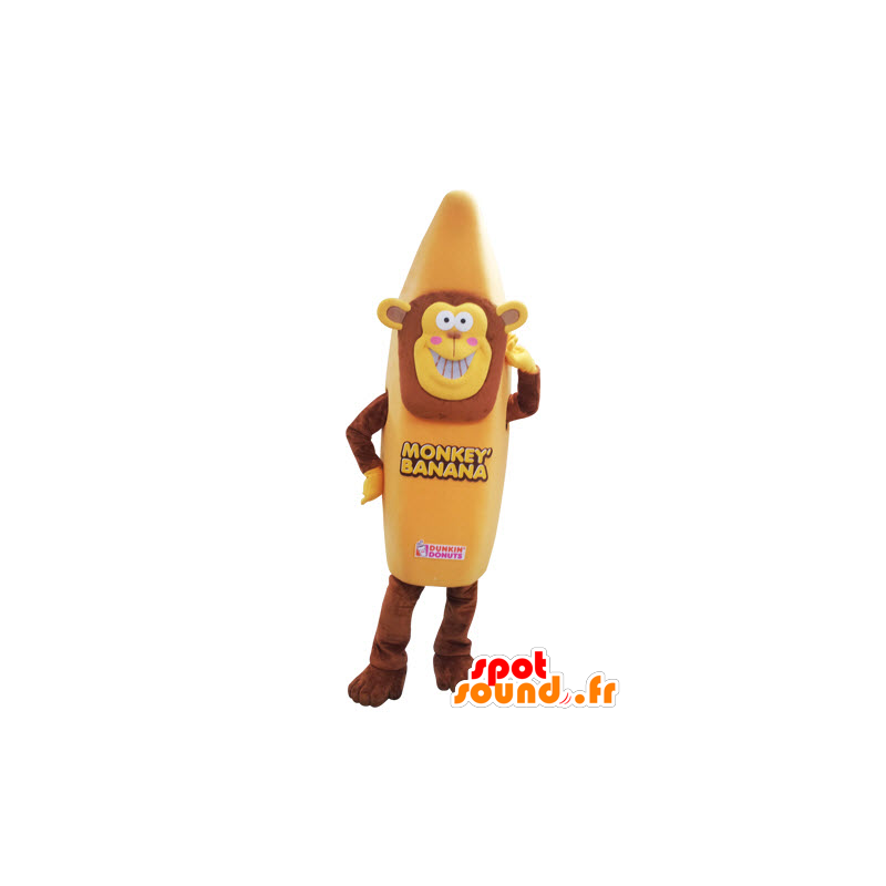 Affe Maskottchen als Banane verkleidet. Banane Maskottchen - MASFR031562 - Maskottchen monkey