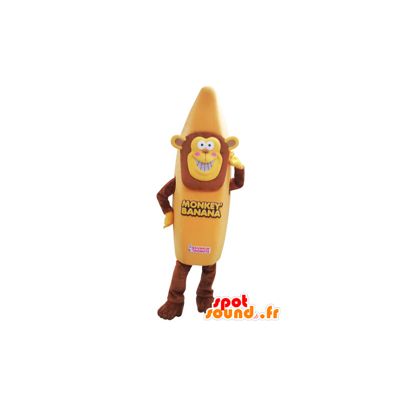 Monkey maskot kledd som en banan. banan maskot - MASFR031562 - Monkey Maskoter