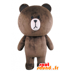 Grande orsetto mascotte paffuto e marrone - MASFR031566 - Mascotte orso