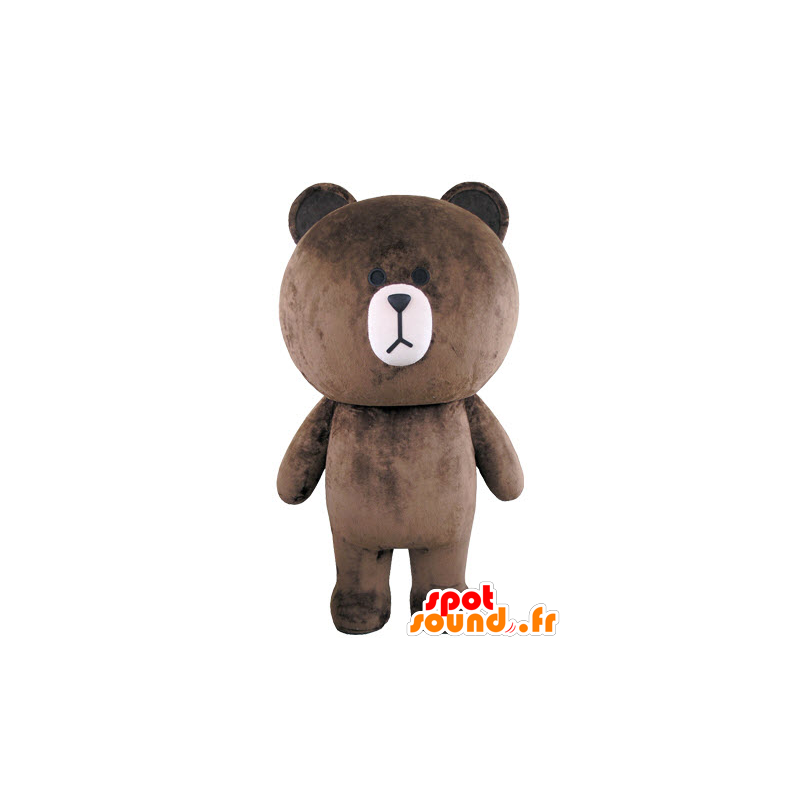 Grande orsetto mascotte paffuto e marrone - MASFR031566 - Mascotte orso