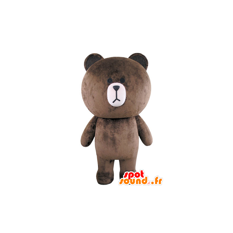 Mascotte de gros nounours dodu et marron - MASFR031566 - Mascotte d'ours