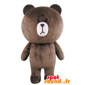 Big teddy bear mascot plump and brown - MASFR031566 - Bear mascot