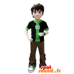 Mascot kledd i grønt og brunt tenåring - MASFR031568 - Maskoter gutter og jenter