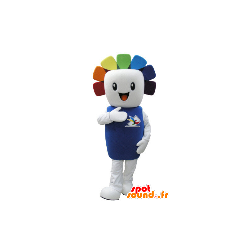 Mascot homem branco alegre, para cabelos coloridos - MASFR031575 - Mascotes homem